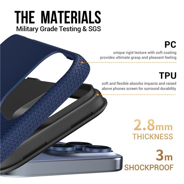 Dėklas Perfectionists Triangle Mag Case Apple iPhone 14 Pro tamsiai mėlynas