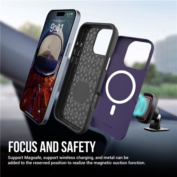 Perfectionists Triangle Mag Case iPhone 15 Pro Max purple