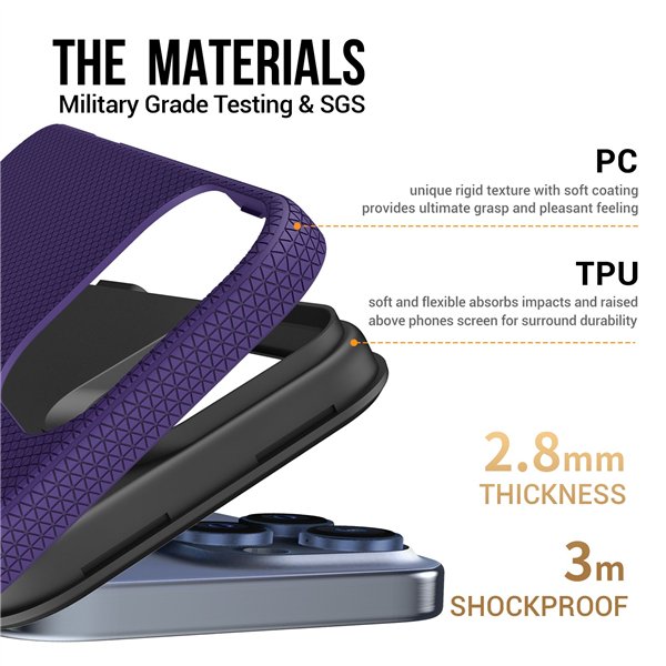 Perfectionists Triangle Mag Case iPhone 15 Pro Max purple