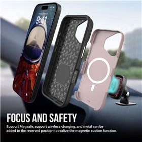 Perfectionists Triangle Mag Case iPhone 15 rose gold