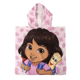 Apsiaustas - rankšluostis su gobtuvu Dora The Explorer Šviesiai rožinis 55 x 77 cm