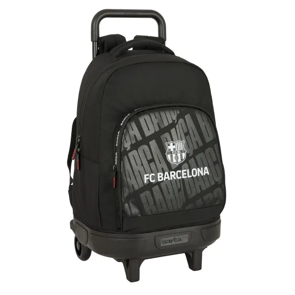 School Rucksack with Wheels F.C. Barcelona Black 33 x 45 x 22 cm