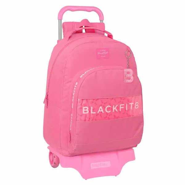 Mokyklinė kuprinė su ratukais BlackFit8 Glow up Rožinė (32 x 42 x 15 cm)