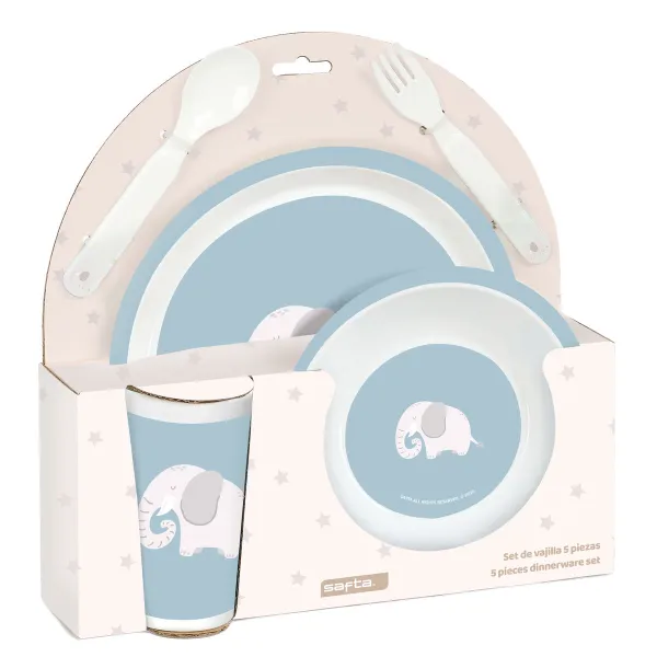 Vauvan ruokailusetti Safta Elefante PVC