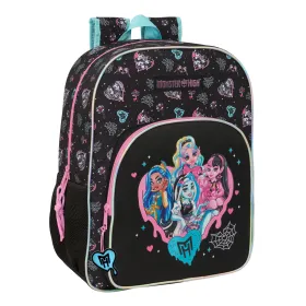 Mokyklinis krepšys Monster High Juoda 33 x 42 x 14 cm