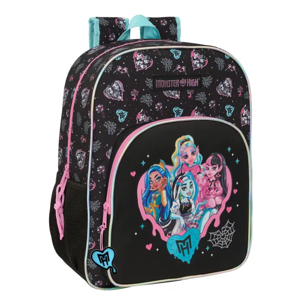 Mokyklinis krepšys Monster High Juoda 33 x 42 x 14 cm