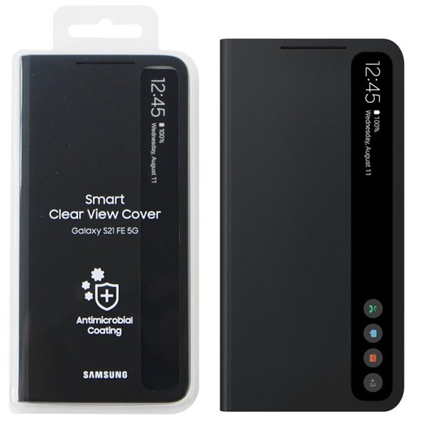 Samsung Smart Clear View Cover for Samsung G990 S21 FE 5G black