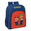 Mokyklinis krepšys Super Mario Mamma mia Raudona Tamsiai mėlyna 32 x 38 x 12 cm