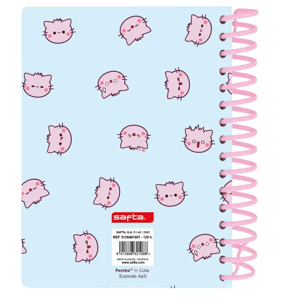 Užrašų knygelė Safta The pink cat Spalvotas