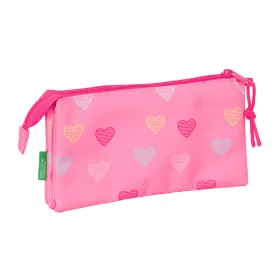 Holdall Benetton Heart Pink 22 x 12 x 3 cm