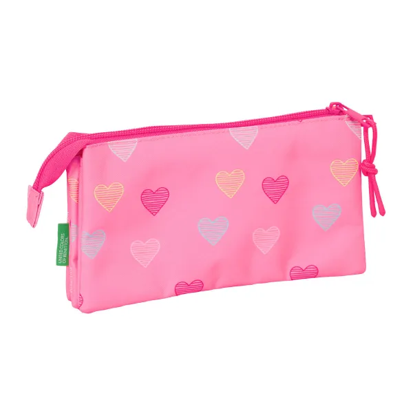 Holdall Benetton Heart Pink 22 x 12 x 3 cm
