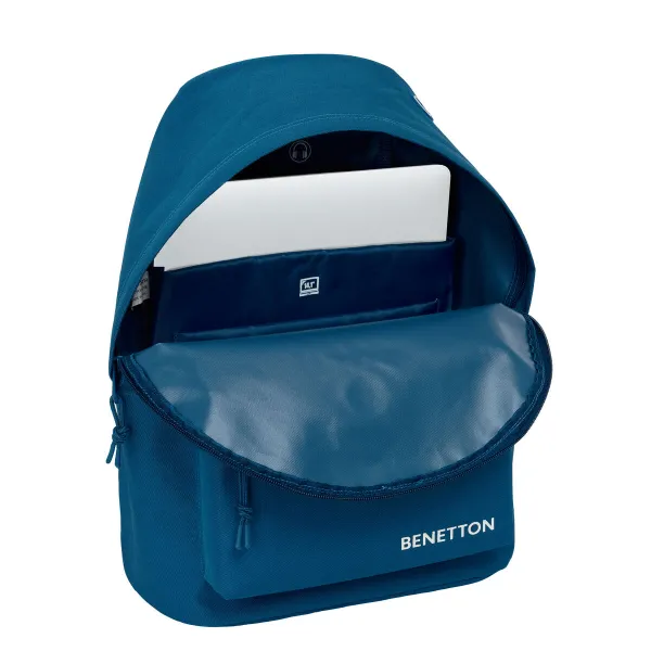 Mokyklinis krepšys Benetton benetton basics Tamsiai mėlyna 31 x 41 x 16 cm