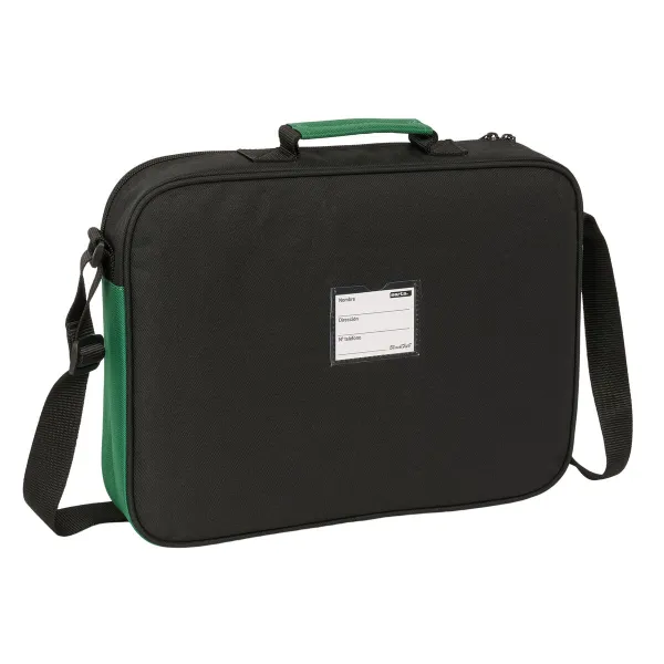 Mokyklinis krepšys BlackFit8 Varsity Juoda Žalia 38 x 28 x 6 cm