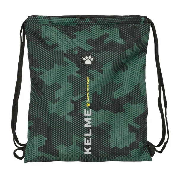 Kuprinė su virvutėmis Kelme Camo Juoda Žalia 35 x 40 x 1 cm