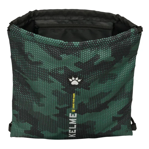 Kuprinė su virvutėmis Kelme Camo Juoda Žalia 35 x 40 x 1 cm