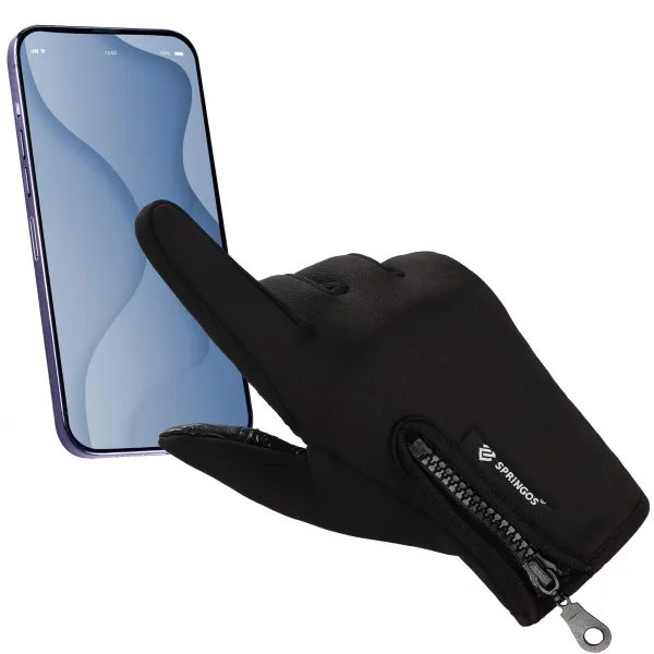 Winter Touchscreen Gloves for Phone Springos GL0004, Universal, Size XL, Black