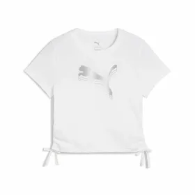 Vaikiška Marškinėliai su trumpomis rankovėmis Puma Essentials Metallic Knotted Balta