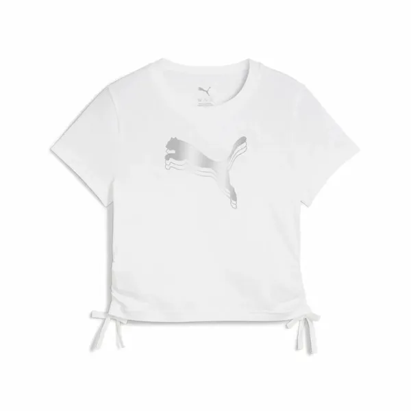 Vaikiška Marškinėliai su trumpomis rankovėmis Puma Essentials Metallic Knotted Balta