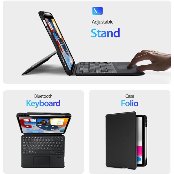 Case with keyboard Dux Ducis DK Apple iPad Air 13 2024/iPad Air 13 2025/iPad Pro 12.9 2018/2020/2021/2022 black