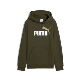 Uniseksinis džemperis su gobtuvu Puma Essentials 2 Color No.1 Tamsiai žalia Alyvuogių aliejus