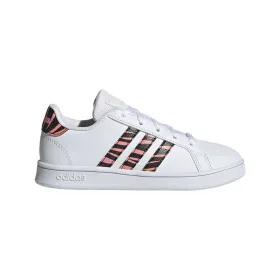 Lasten urheilukengät Adidas Grand Court Print Valkoinen