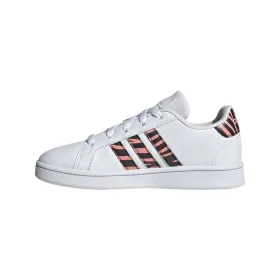 Lasten urheilukengät Adidas Grand Court Print Valkoinen