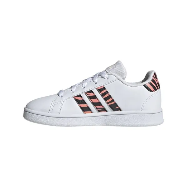 Lasten urheilukengät Adidas Grand Court Print Valkoinen