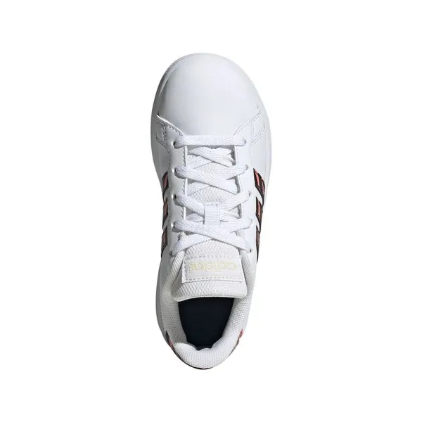 Lasten urheilukengät Adidas Grand Court Print Valkoinen
