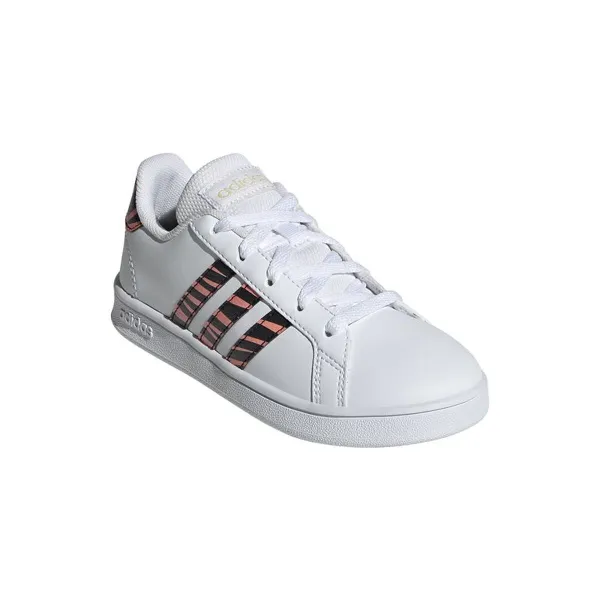 Lasten urheilukengät Adidas Grand Court Print Valkoinen