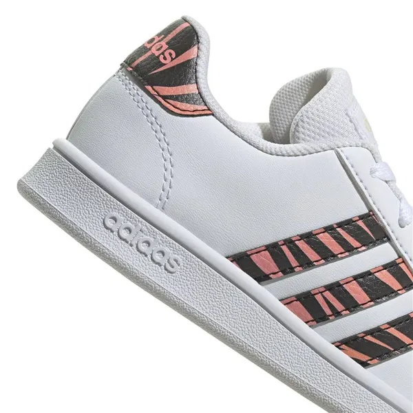 Lasten urheilukengät Adidas Grand Court Print Valkoinen
