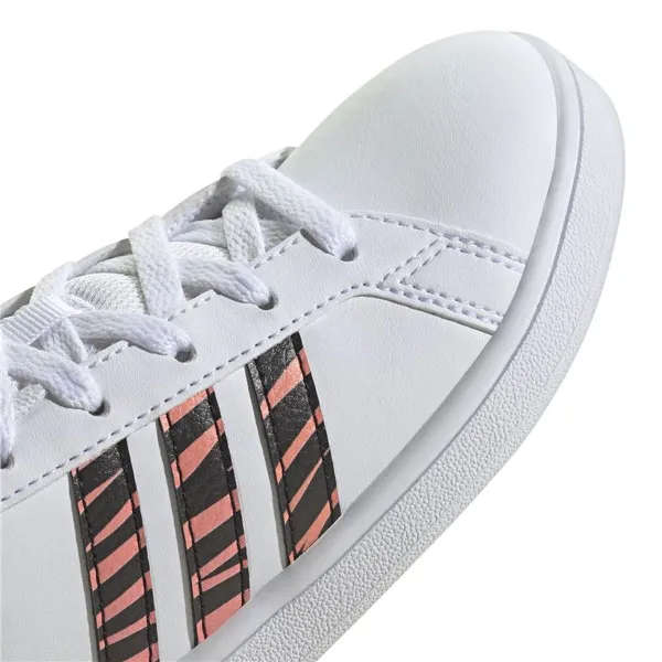 Lasten urheilukengät Adidas Grand Court Print Valkoinen