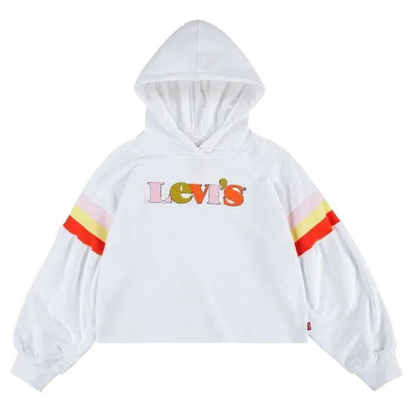 Tyttöjen hupullinen pusero Levi's Full Sleeve High Rise Girl Valkoinen