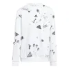 Tyttöjen huputon pusero Adidas Jg Bluv Q3Sweat Valkoinen