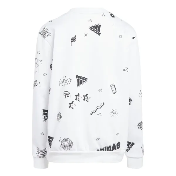 Tyttöjen huputon pusero Adidas Jg Bluv Q3Sweat Valkoinen