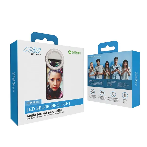 Rechargeable Selfie Ring Light Muvit MWCHL0007 White