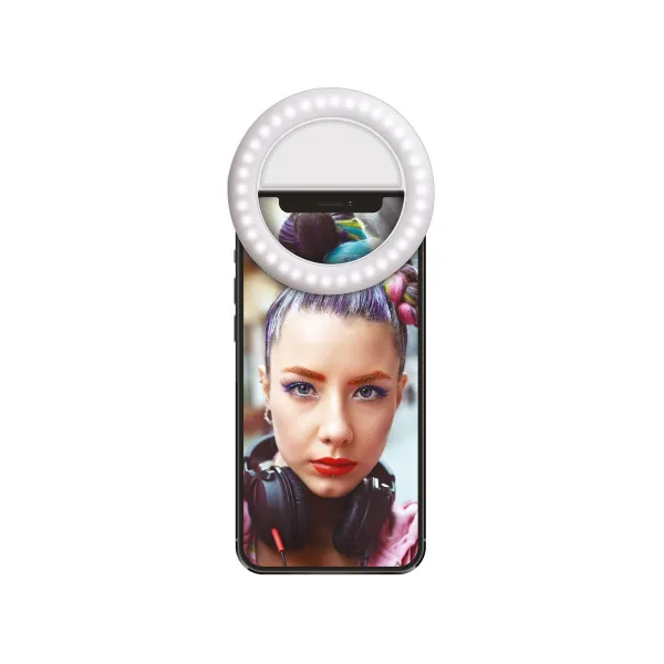 Rechargeable Selfie Ring Light Muvit MWCHL0007 White