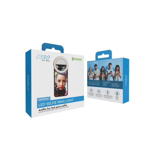 Rechargeable Selfie Ring Light Muvit MWCHL0007 White