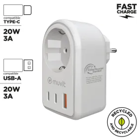 Wall Charger Muvit for Change 851DQ-DE White 20 W