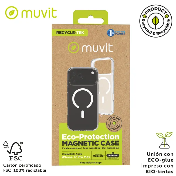 Pārvietojams Pārsegs Muvit for Change iPhone 17 Pro Max Caurspīdīgs