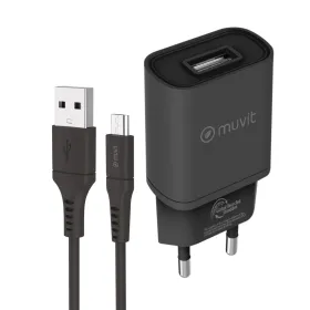 Sieninis įkroviklis Muvit for Change Juoda 12 W (2 vnt.)
