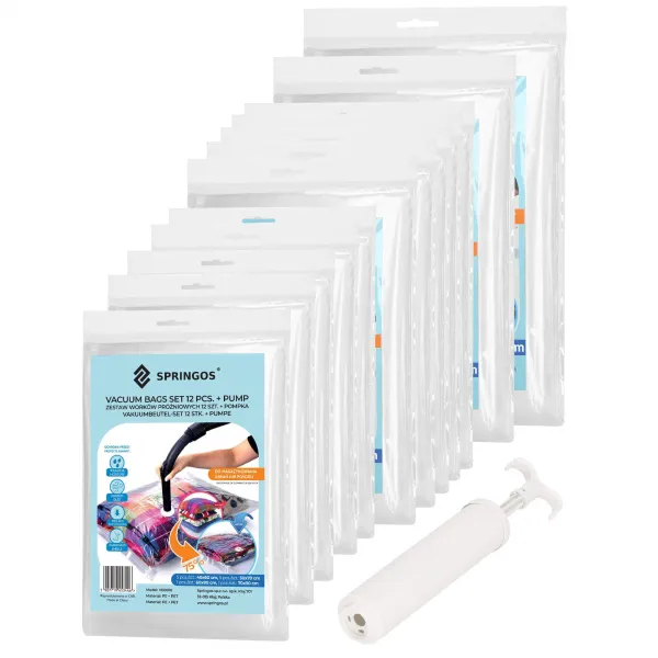 Vaakumkottide komplekt + pump Springos VB0016 12 tk