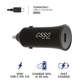 Automobilinis įkroviklis Myway Juoda 20 W