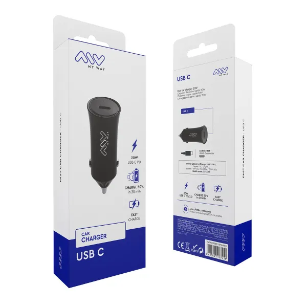 Automobilinis įkroviklis Myway Juoda 20 W
