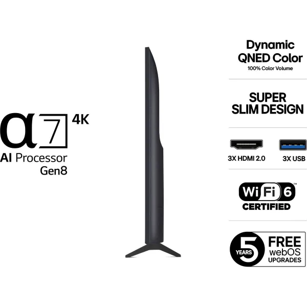 Смарт-ТВ LG 43QNED70A6A.AEU 4K Ultra HD 43" LED HDR QNED