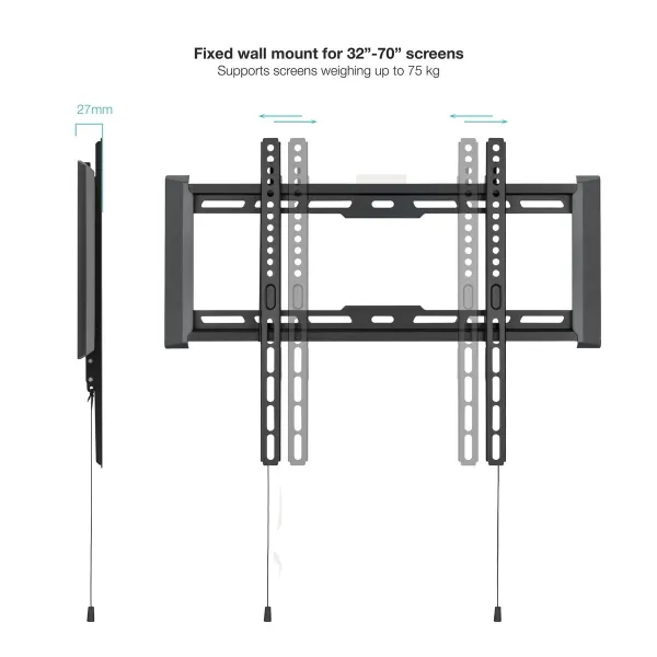 TV Statīvs TooQ LP1073F-B 32" 70" 75 Kg