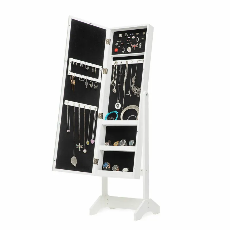 Standing Jewellery Mirror with LED Lights InnovaGoods White Multicolour Wood Plastic (Refurbished A)