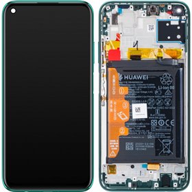 LCD screen Huawei P40 Lite with touch screen, frame and battery Crush Green (service pack)