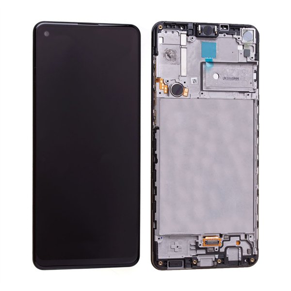 LCD screen Samsung A217F A21s with touch screen and frame original Black (service pack)