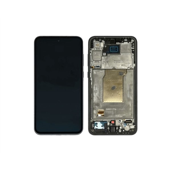 LCD screen Samsung A356 A35 5G with touch screen and frame Black OLED (real size)