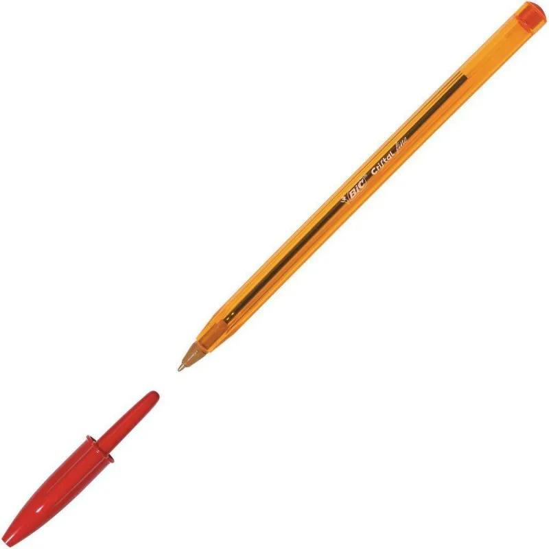 Pildspalva Bic Cristal Fine Sarkans 0,3 mm 50 Daudzums